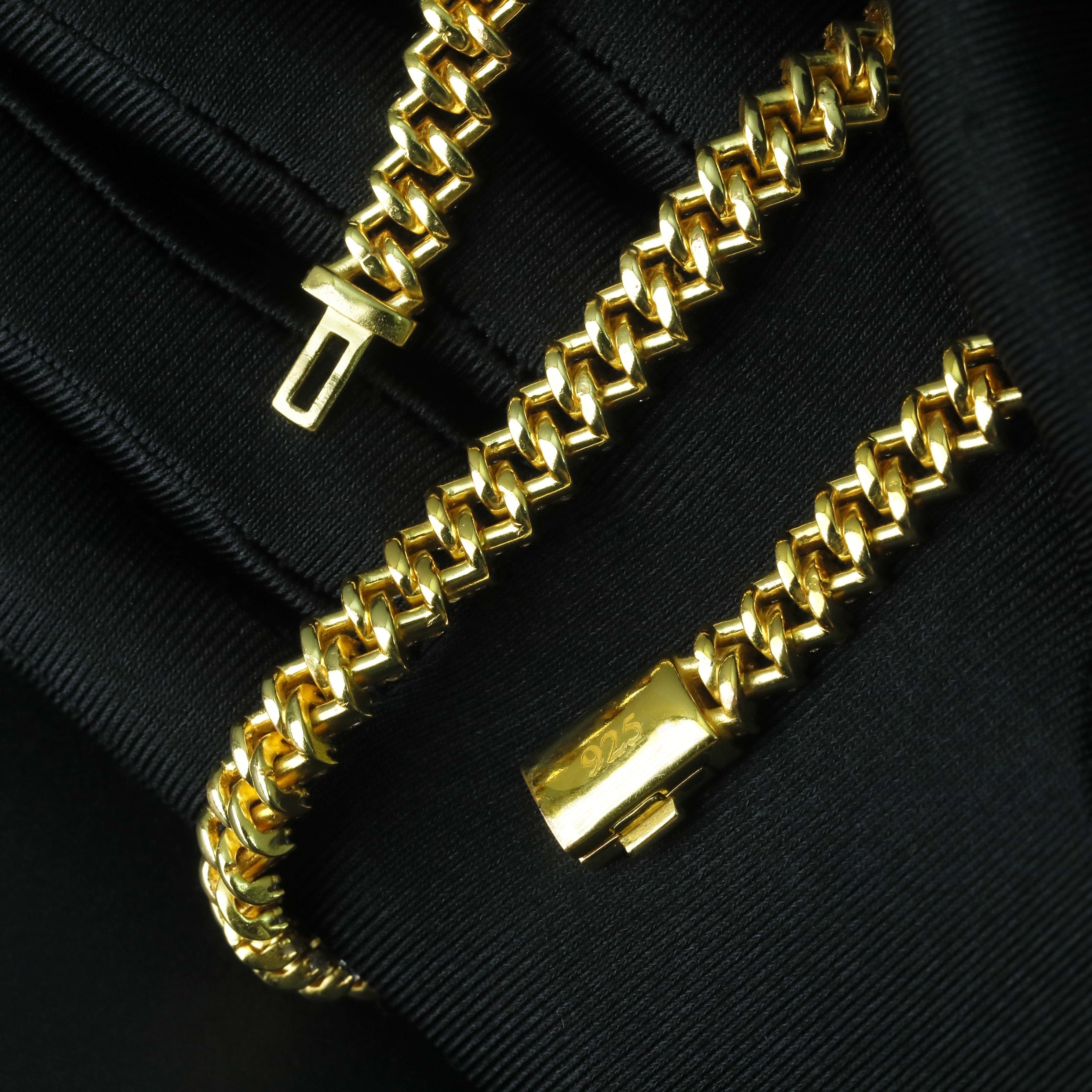 VVS Jewelry hip hop jewelry chain VVS Jewelry 925 Sterling Silver Iced Out Prong Moissanite Cuban Chain (Passes Diamond Check)