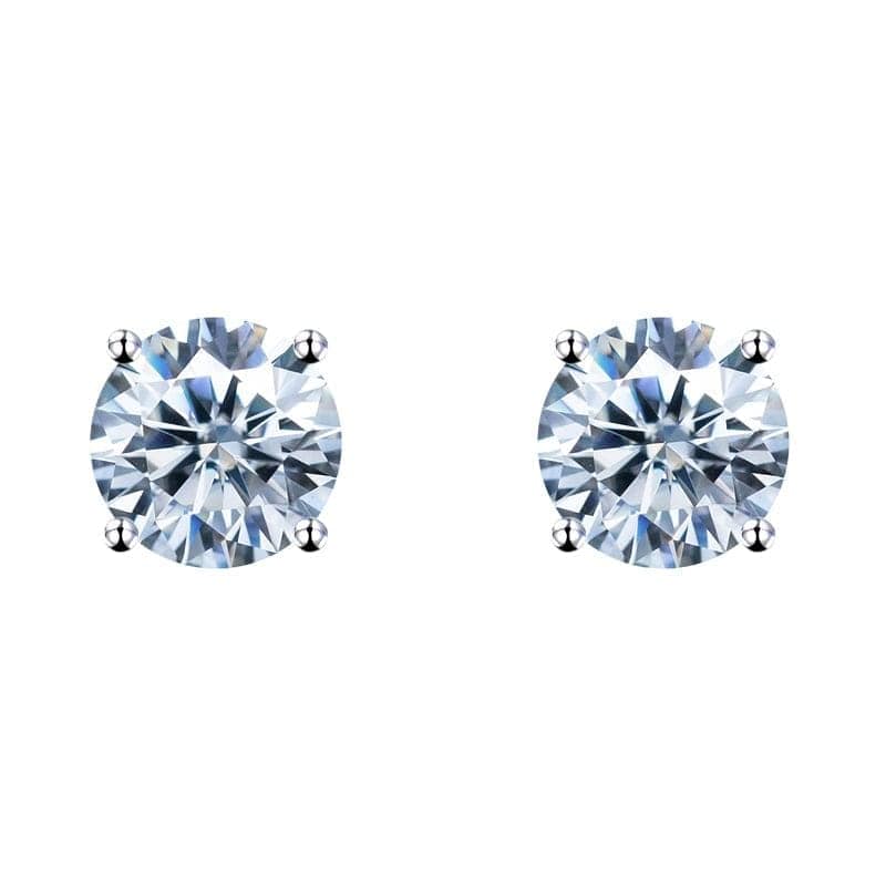 VVS Jewelry hip hop jewelry earrings White Gold / 8mm 10k Solid Gold Moissanite Earrings