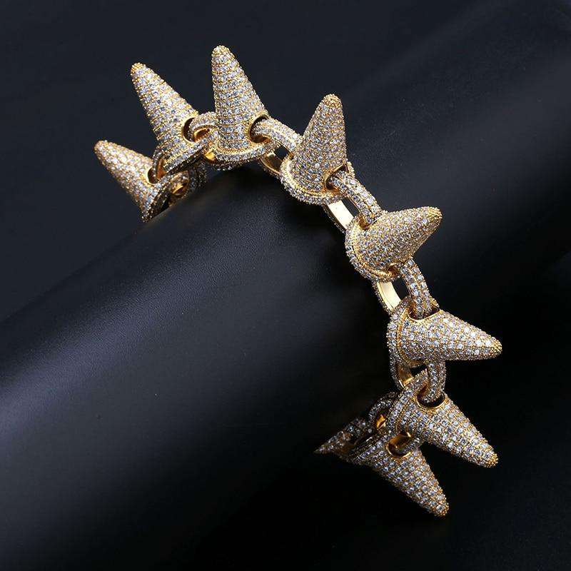 VVS Jewelry hip hop jewelry Gold/Silver Rivet Spike Bracelet