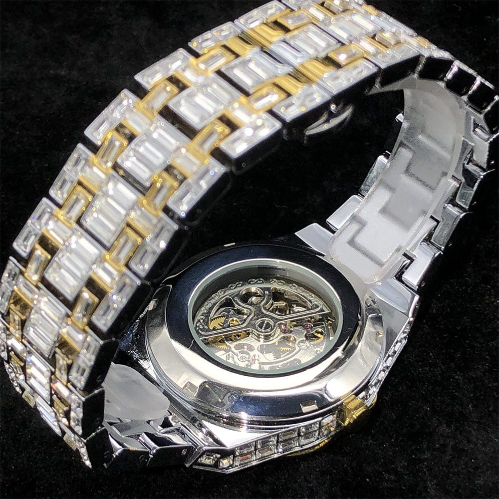 VVS Jewelry hip hop jewelry Iced Men's Mechanical Baguette Watch