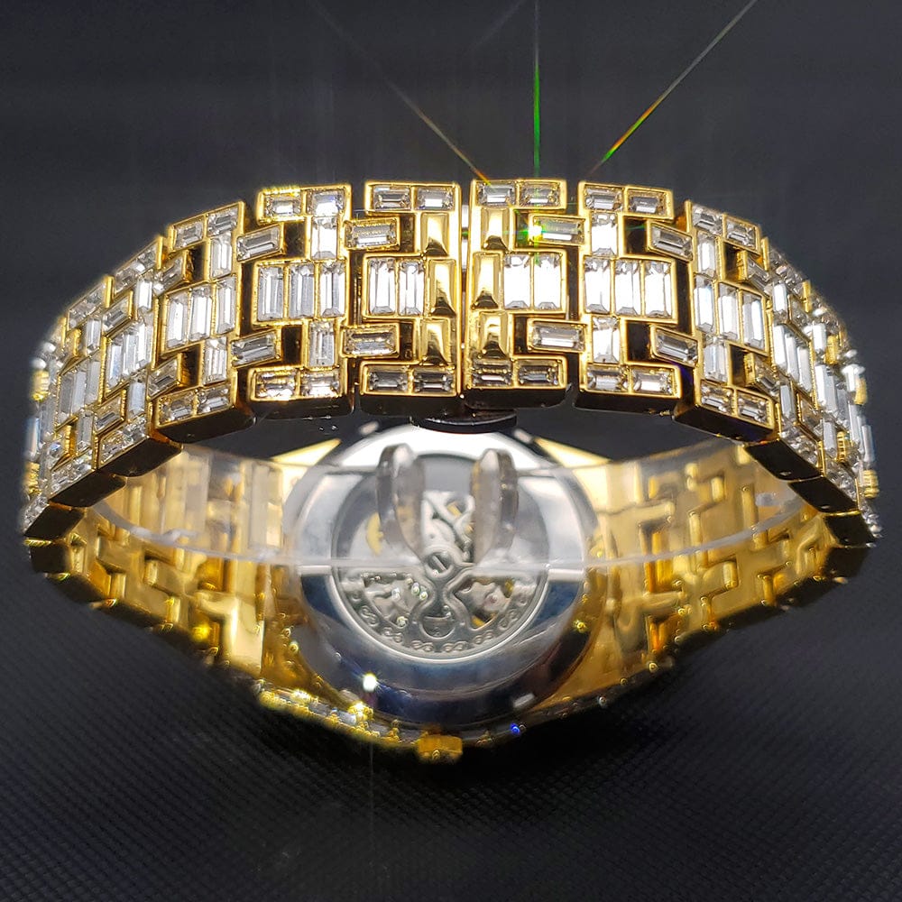 VVS Jewelry hip hop jewelry Iced Men's Mechanical Baguette Watch