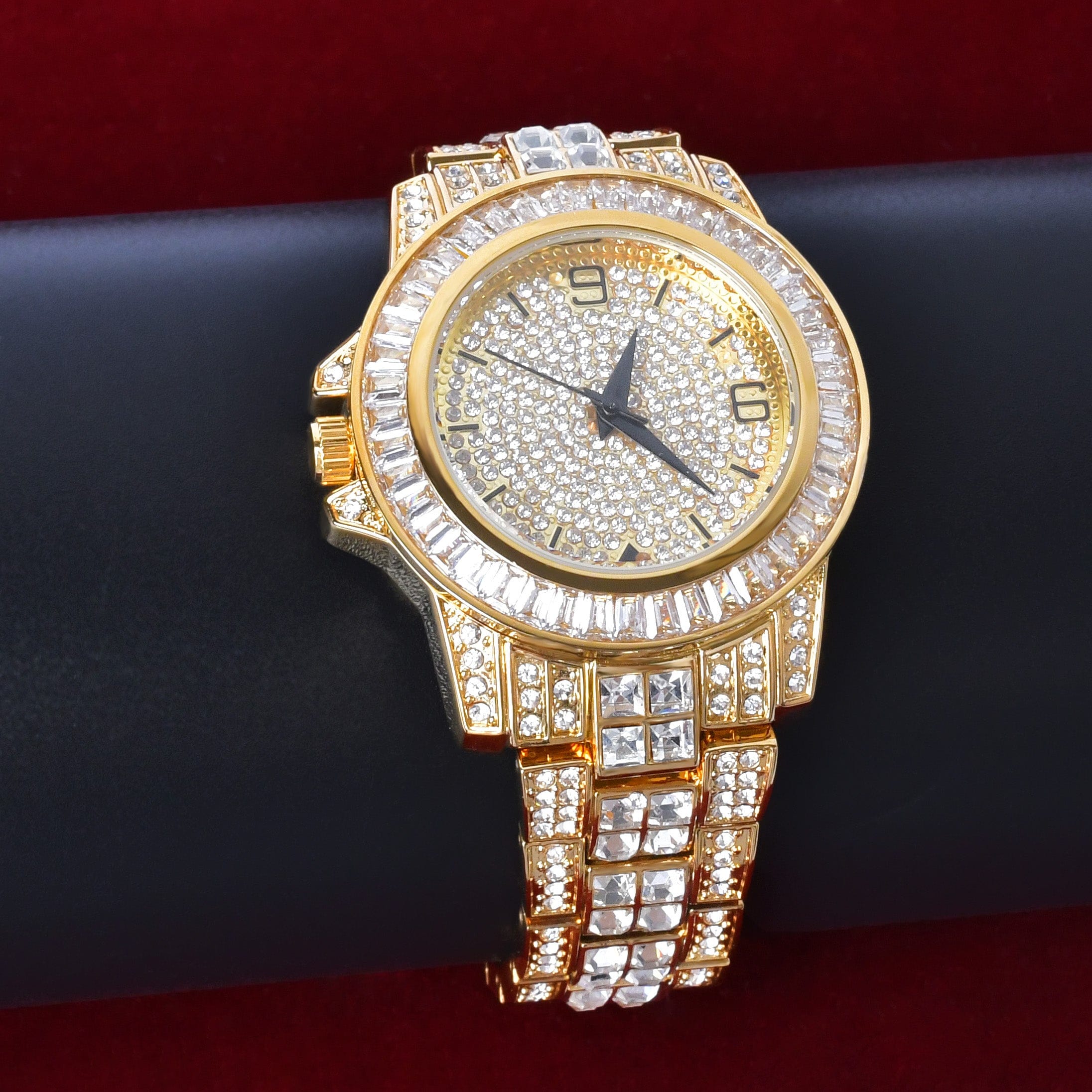 VVS Jewelry hip hop jewelry Iced Out Blizzard Baguette Watch