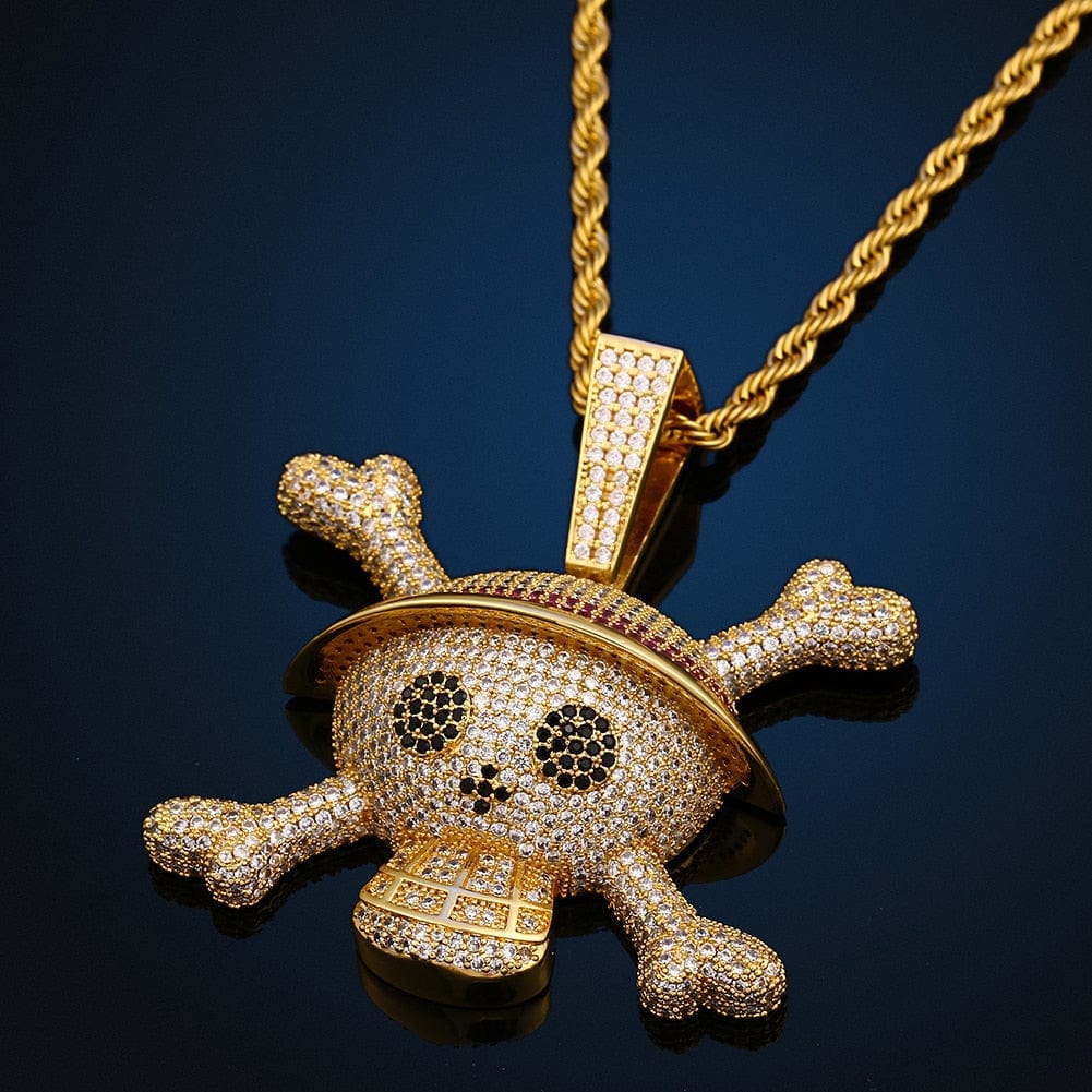VVS Jewelry hip hop jewelry King Crossbone Pirate Skull Pendant
