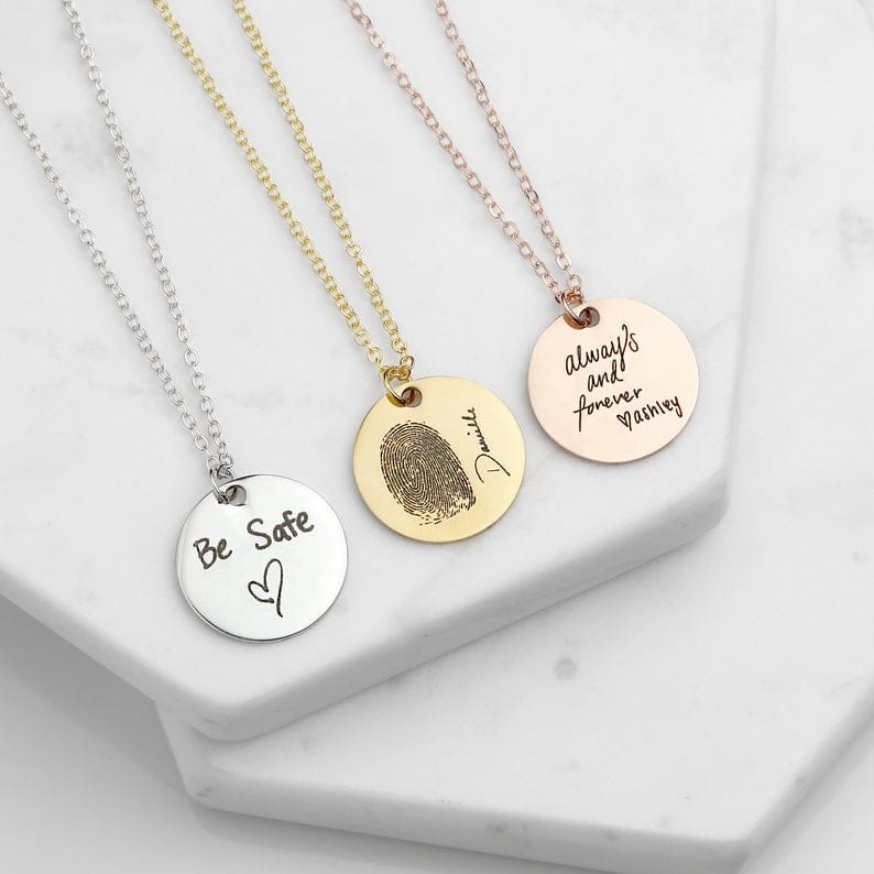 VVS Jewelry hip hop jewelry Silver / 18 Inch VVS Jewelry Custom Fingerprint Handwriting Necklace