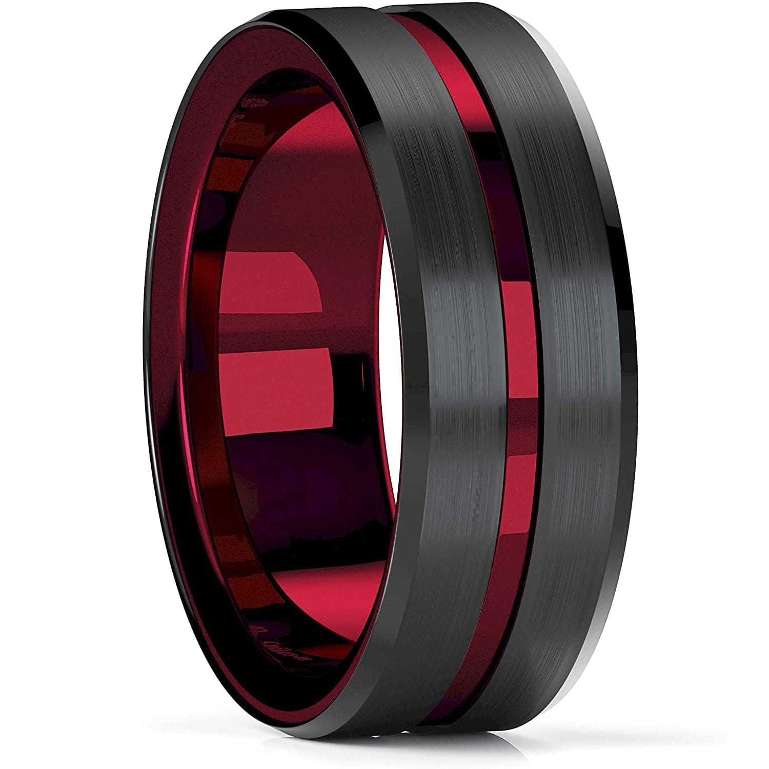 VVS Jewelry hip hop jewelry Style 1 / 9 8MM Tungsten Carbide Ring Matte Finish Beveled Polished Edge Comfort Fit