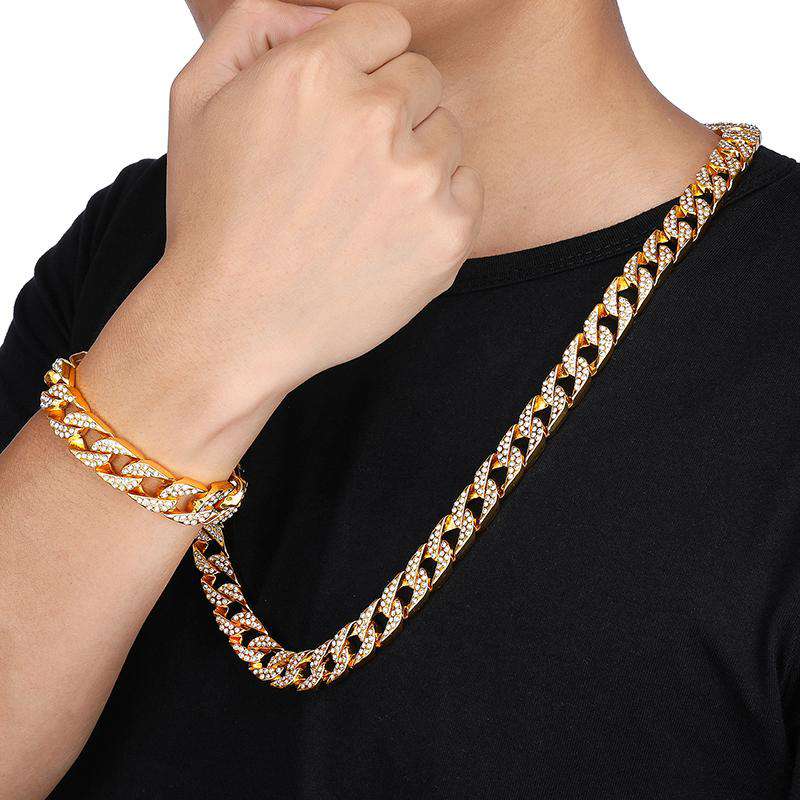 VVS Jewelry hip hop jewelry VVS Jewelry Cuban Chain + FREE Cuban Bracelet Bundle