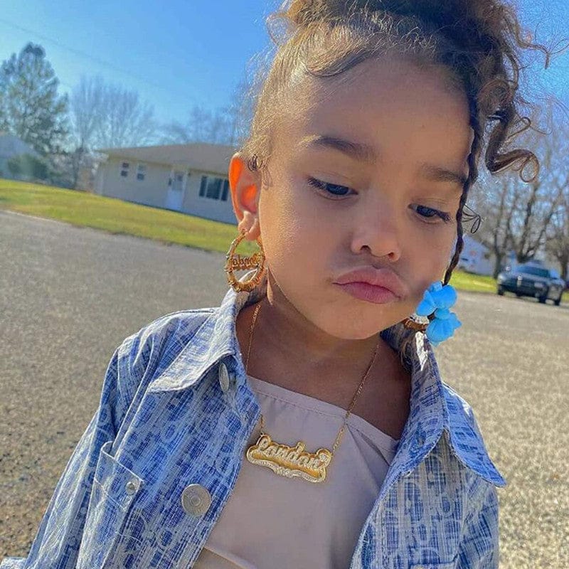 VVS Jewelry hip hop jewelry VVS Jewelry Heart Custom Two Tone Figaro Name Necklace