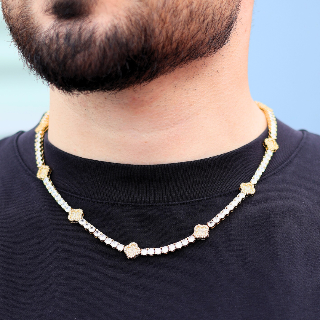 Clover Tennis Chain (Gold) - 4mm
