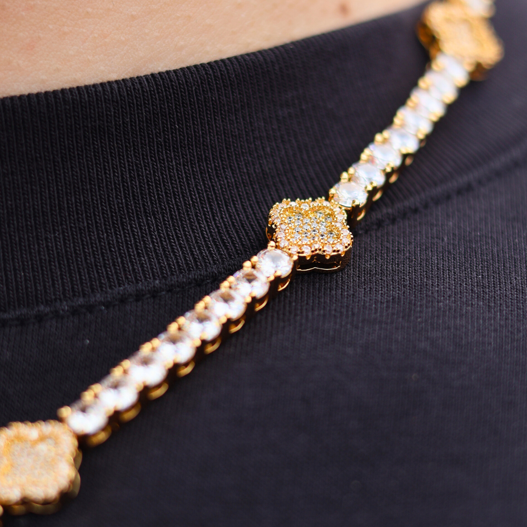 Clover Tennis Chain (Gold) - 4mm