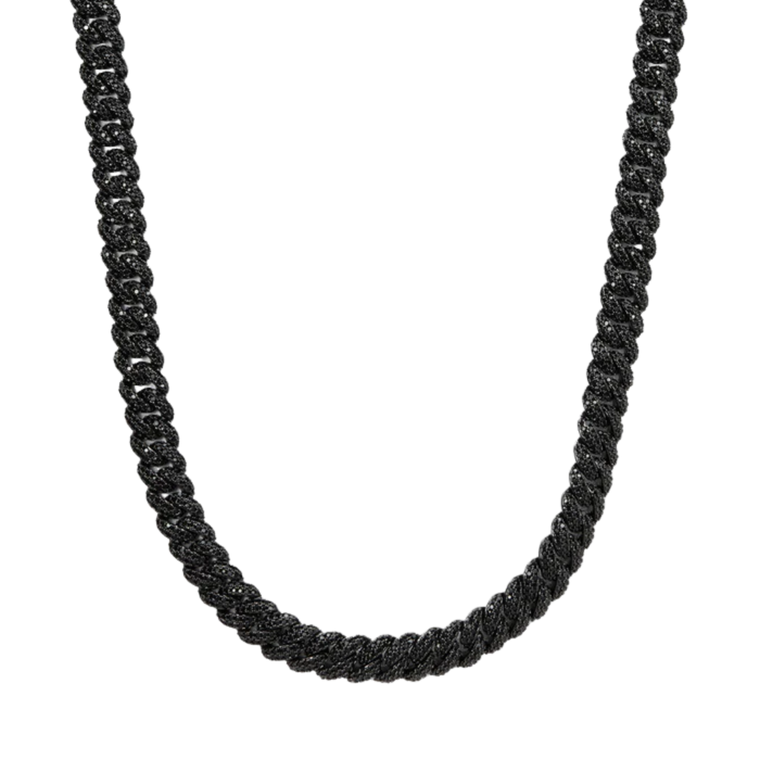 Iced Cuban Chain (Black) - 10mm
