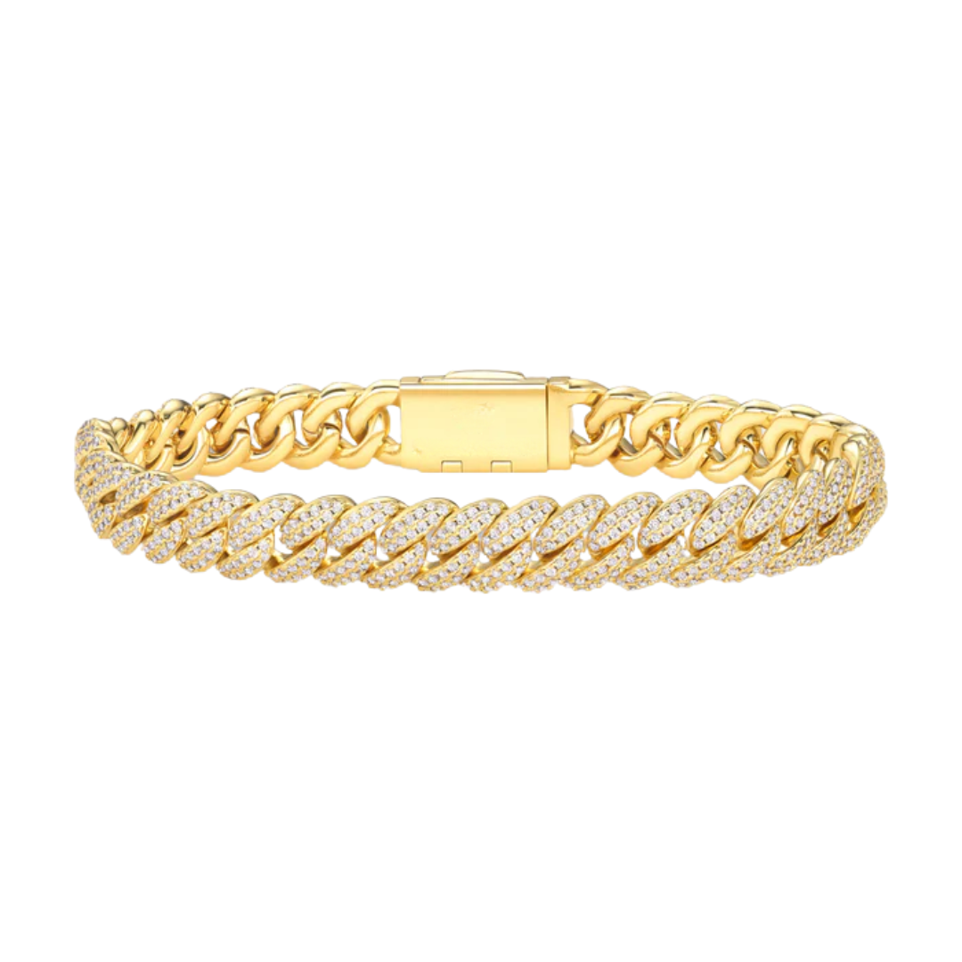 10mm Gold Iced Cuban Bracelet
