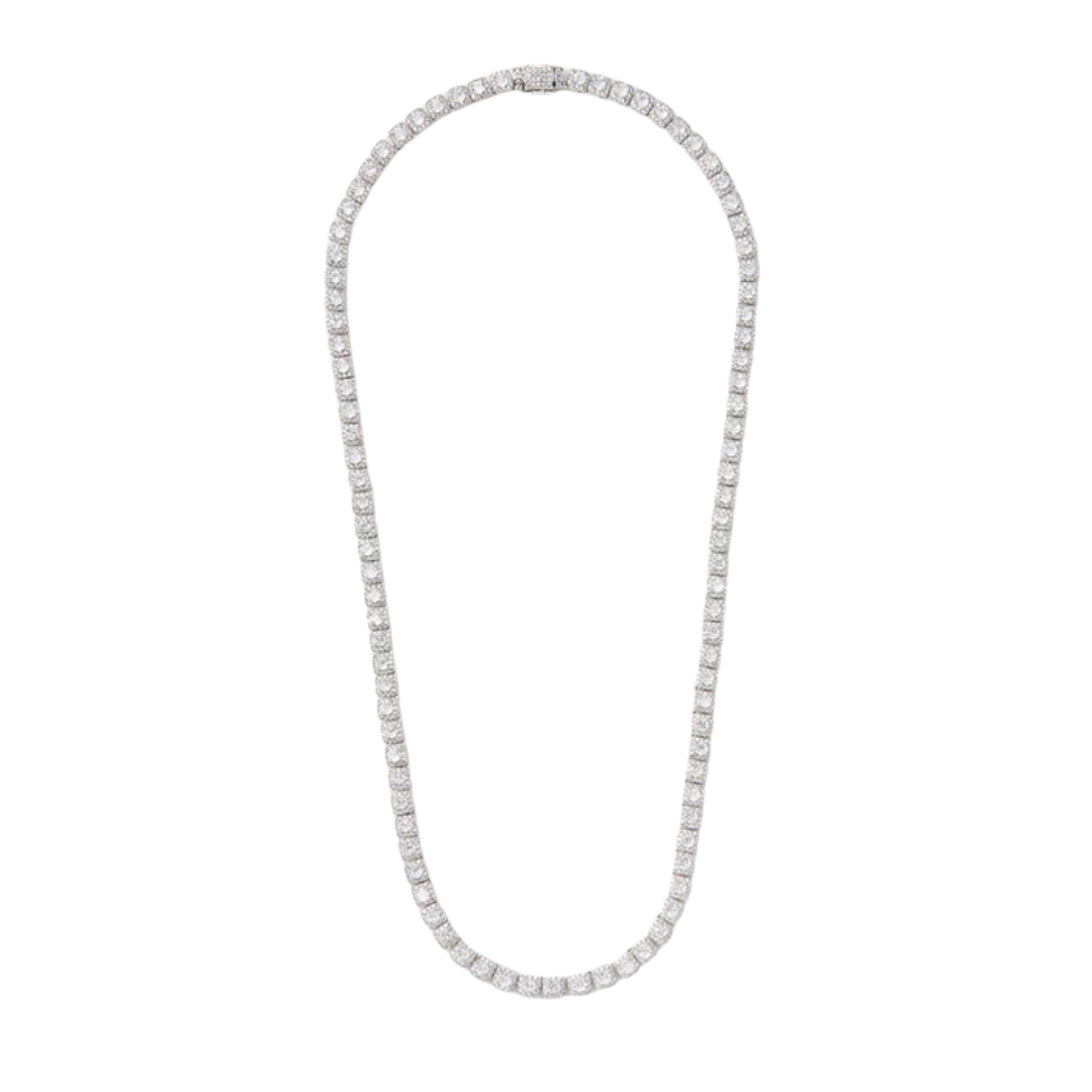 Micro Clustered Tennis Chain (Silver) - 5mm