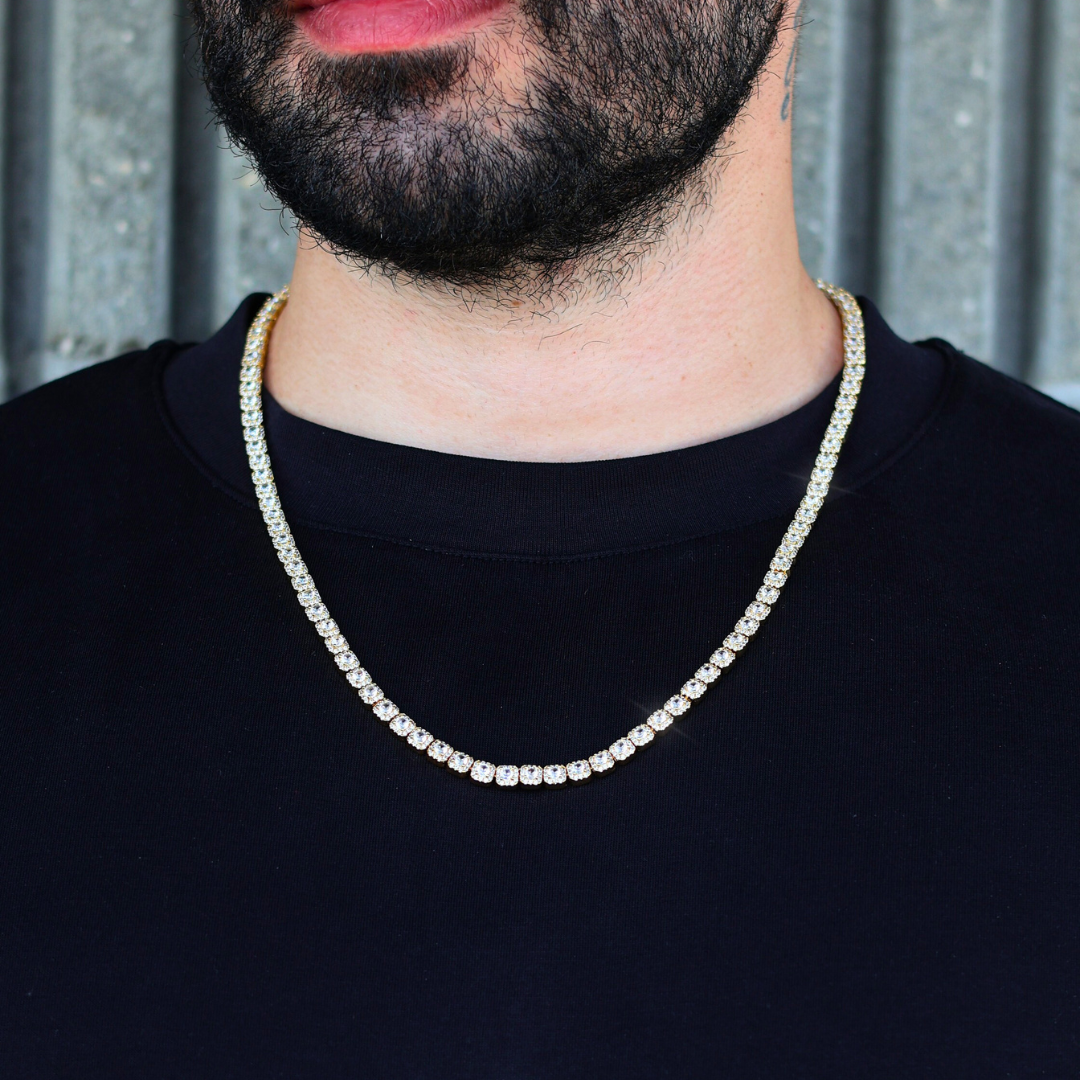 Micro Clustered Tennis Chain (Gold) - 5mm