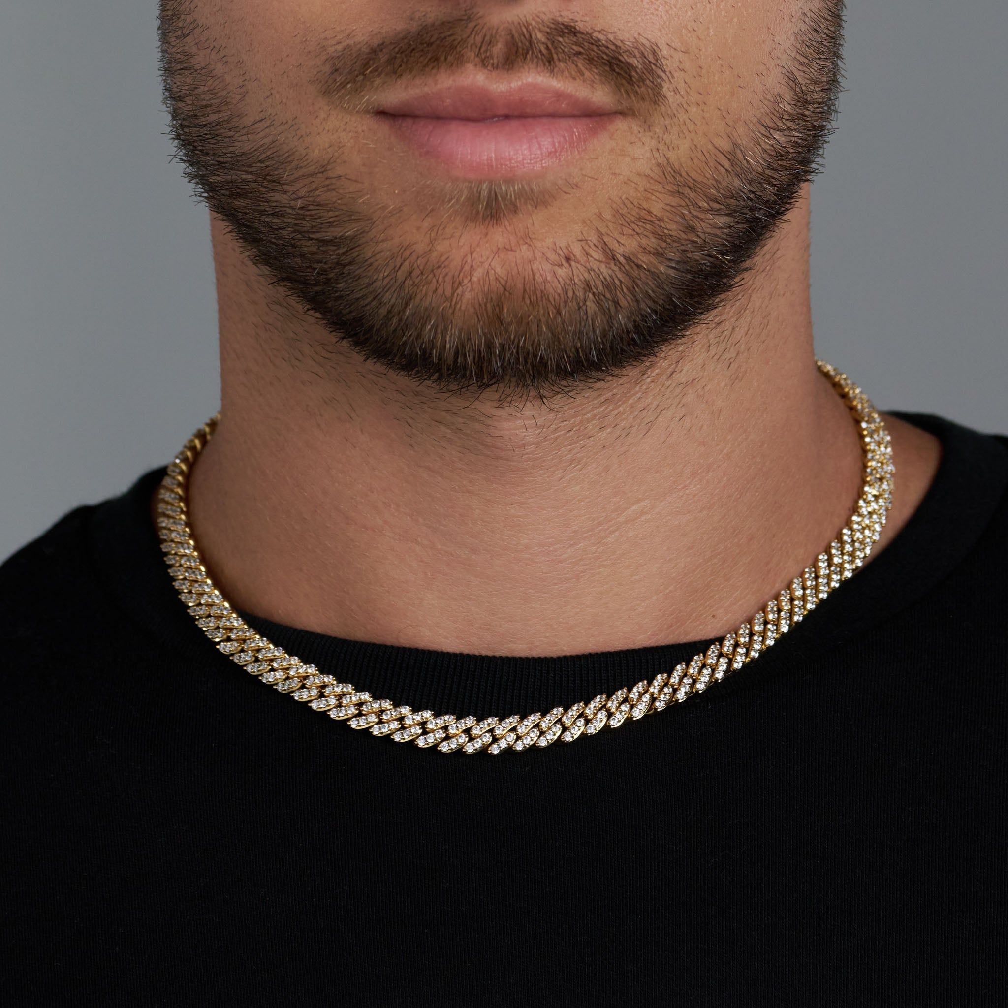 8mm Iced Out Gold Cuban Chain