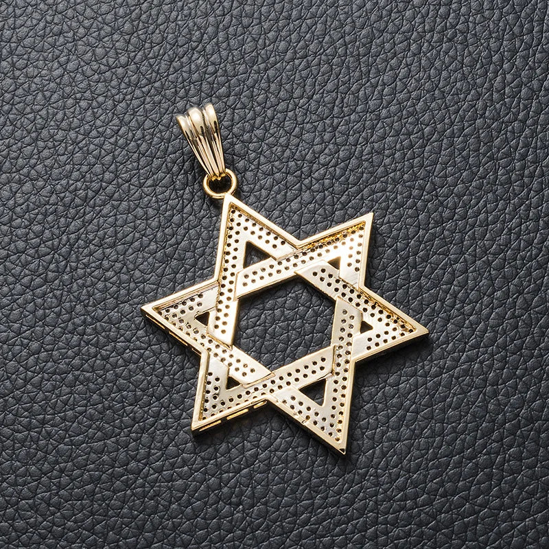 Iced Out Star of David Pendants Necklace
