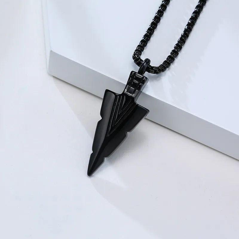 Stainless steel Arrowhead Urn Necklace