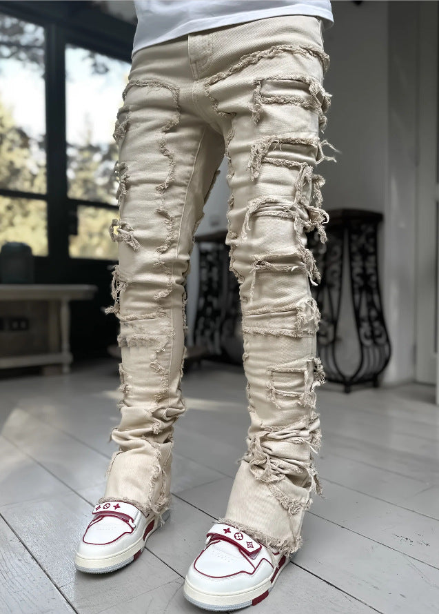 Laser Stacked Denim Jeans