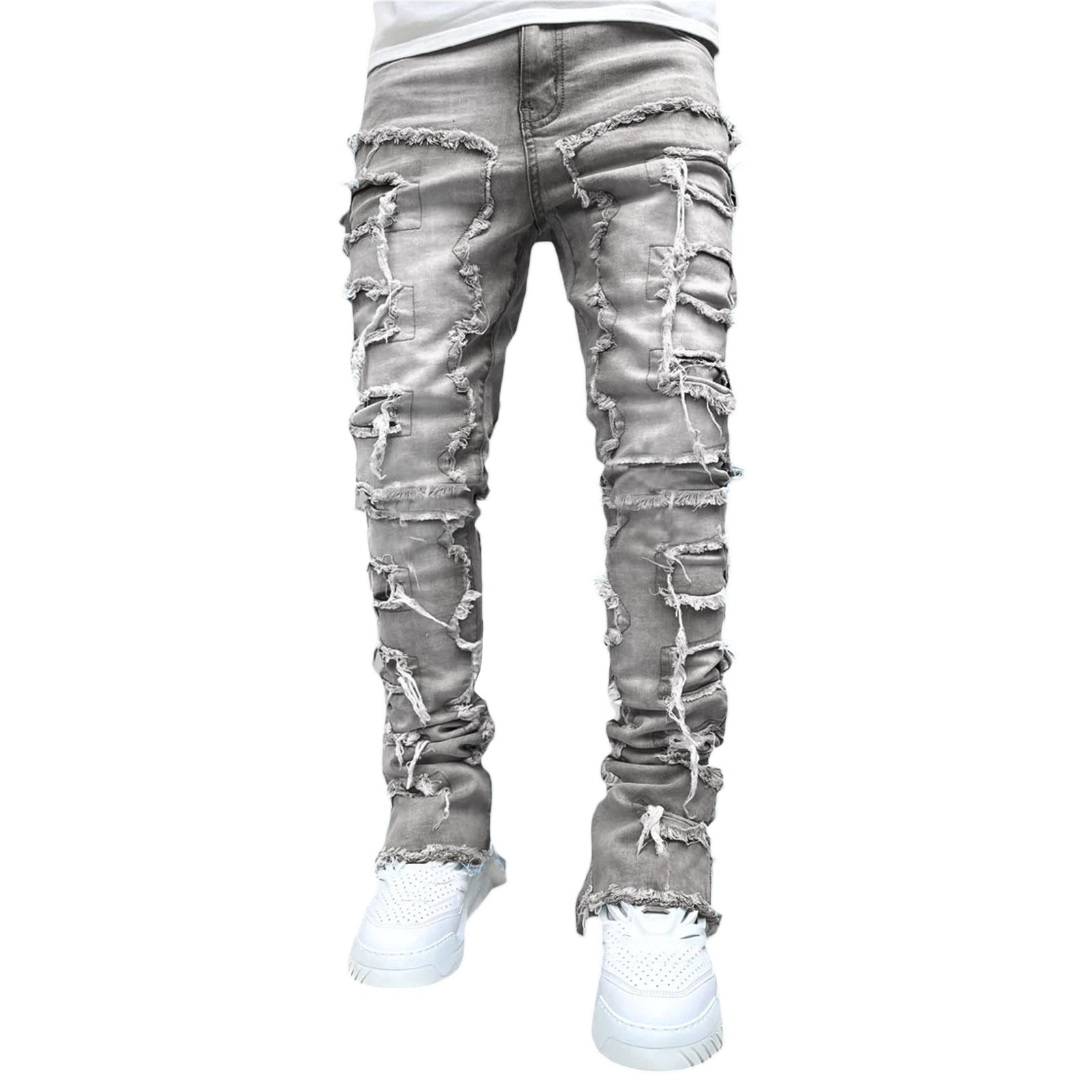 Laser Stacked Denim Jeans