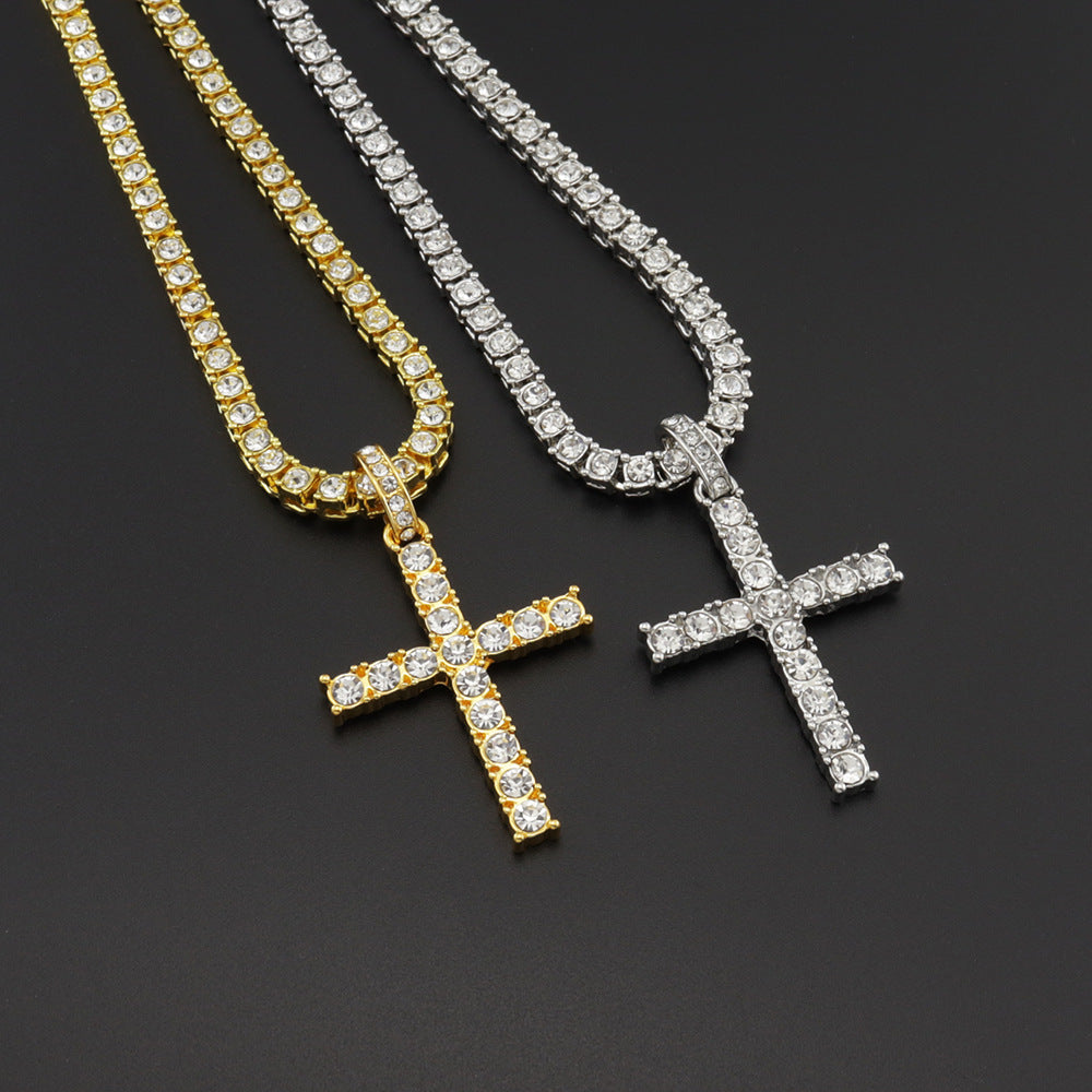 Iced Out Cross Tennis Chain