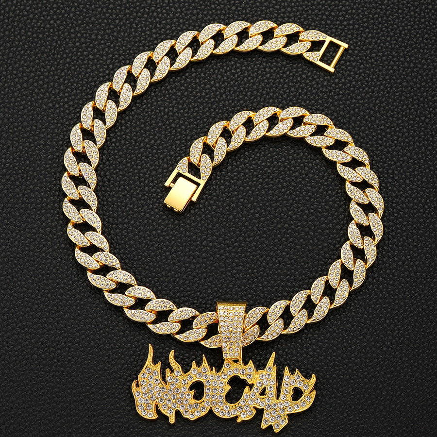 VVS "NO CAP" Diamond-Filled Flame Letter Necklace