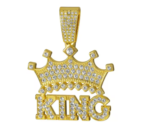 Crowned King 13mm Cuban Chain Pendant Necklace