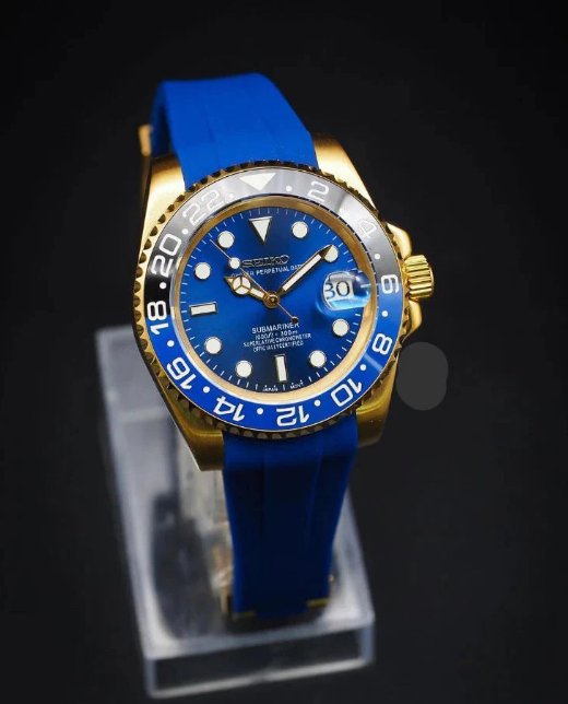 Seikmariner Mod | Gold Blue Rubber