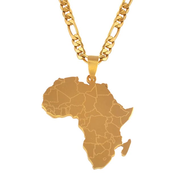Hip Hop Fresh Jewelry hip hop jewelry 45cm / Gold Africa Continent Chain