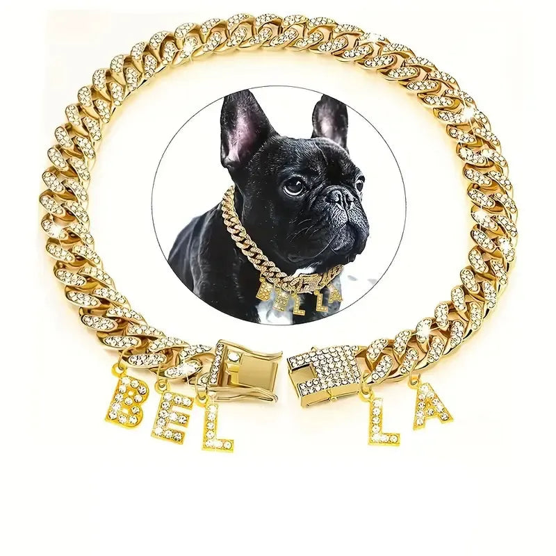 Custom Letter Cuban Chain Dog Chain