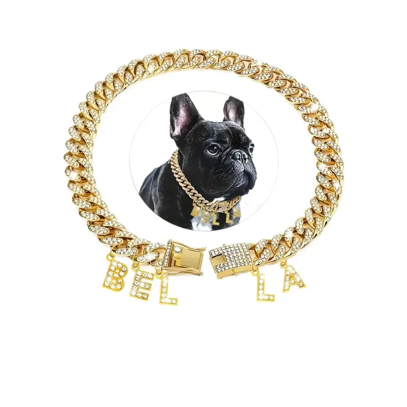 Custom Letter Cuban Chain Dog Chain