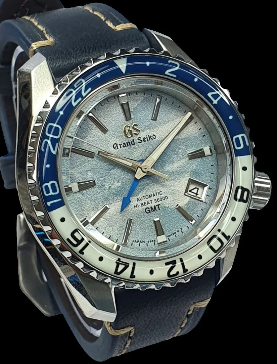 Seiko Custom Mod Grand Seiko Gmt Sea of Clouds Watch Wristwatch