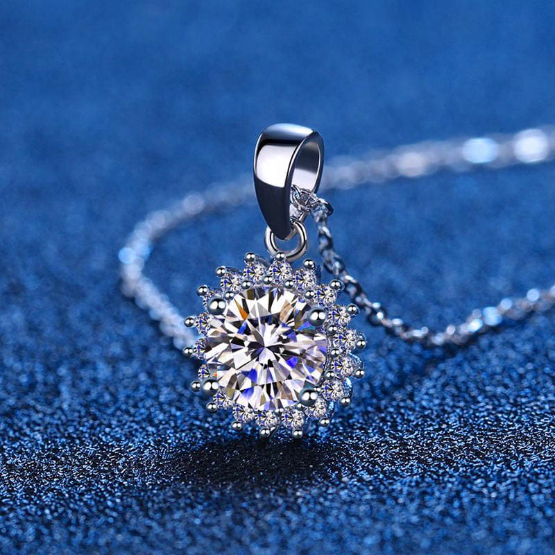 VVS Jewelry hip hop jewelry 3ct 9mm D color Sunflower 5CT Moissanite Sterling Silver Necklace