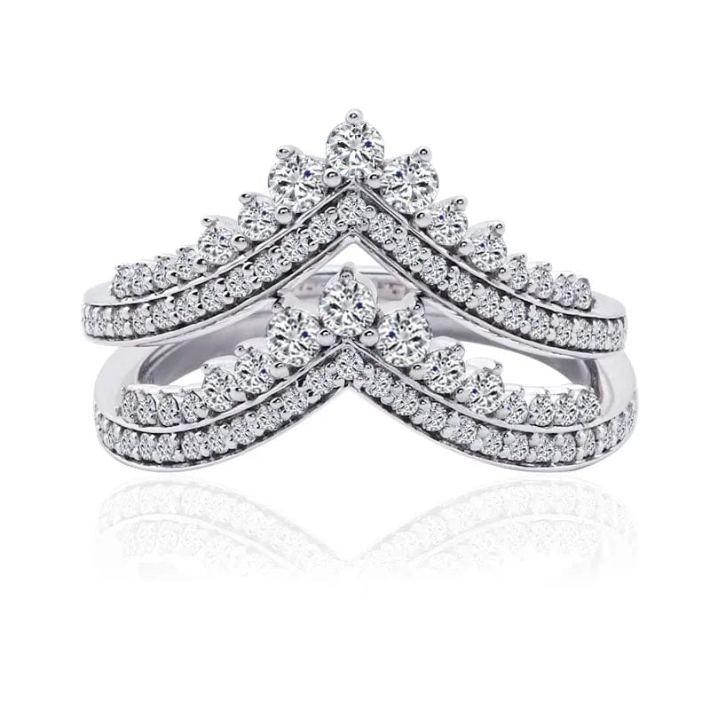 VVS Jewelry hip hop jewelry 4 Princess Wishbone White Gold 3CT Moissanite Engagement Ring