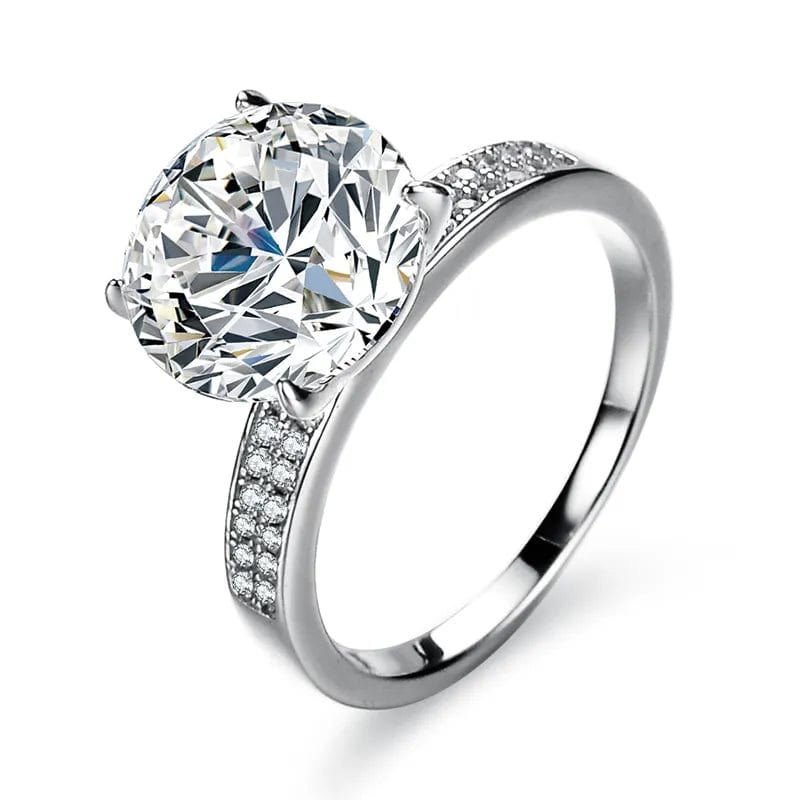 VVS Jewelry hip hop jewelry 4 Radiant Sparkle 5CT 925 Sterling Silver Moissanite Engagement Ring