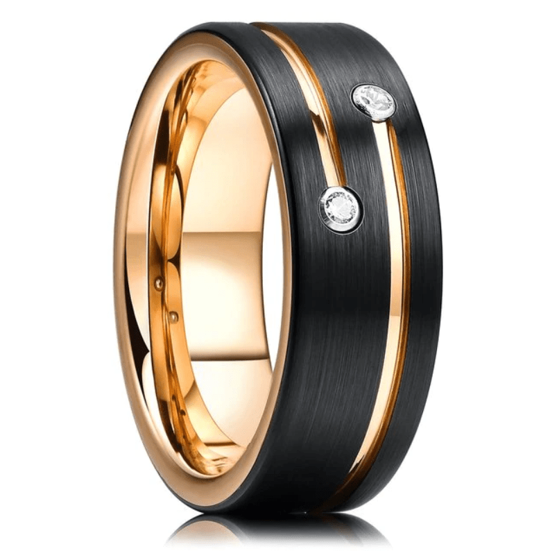 VVS Jewelry hip hop jewelry 6 8MM Black Gold Tungsten Carbide Ring