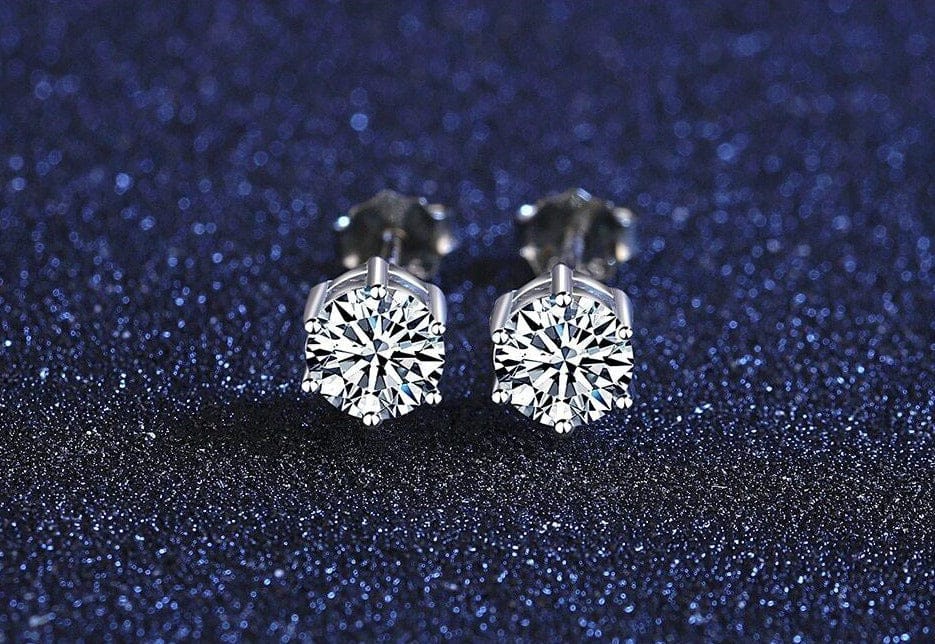 VVS Jewelry hip hop jewelry 925 Sterling Silver VVS 1 Carat Moissanite Stud Earrings