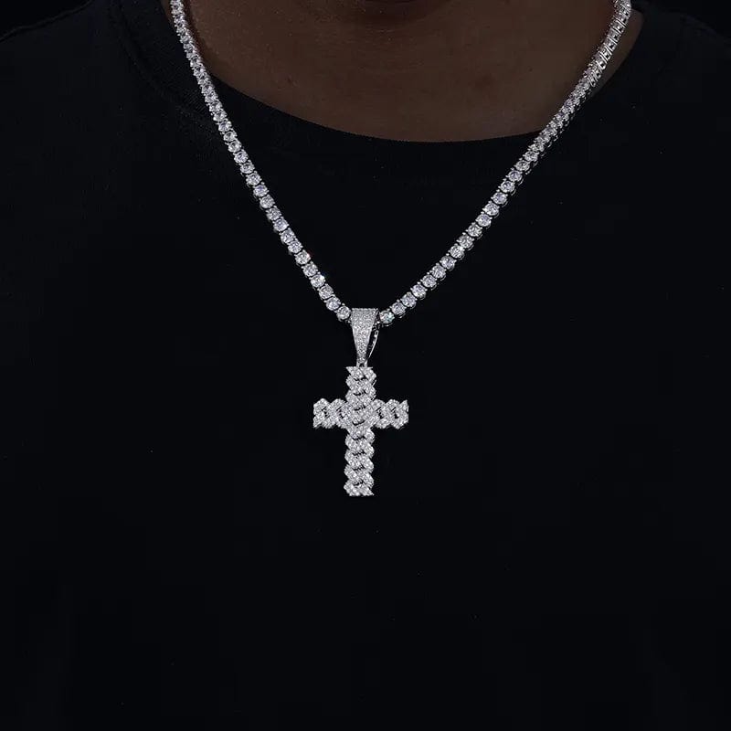 VVS Jewelry hip hop jewelry 925 Sterling Silver VVS Moissanite Cuban Cross Pendant