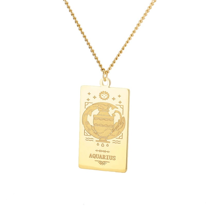 VVS Jewelry hip hop jewelry Aquarius / 18 Inches Zodiac Sign Pendant Chain