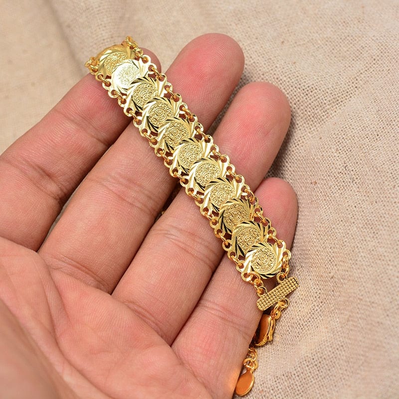 VVS Jewelry hip hop jewelry bracelets Single layer Gold Coin Bangle Bracelet