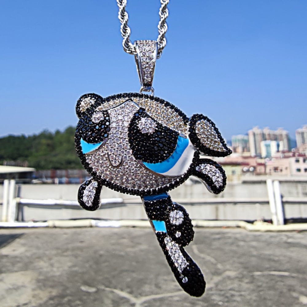 VVS Jewelry hip hop jewelry Bubbles / Silver / 18 Inch VVS Jewelry Fully Blinged Power Puff Girls Pendant Chain