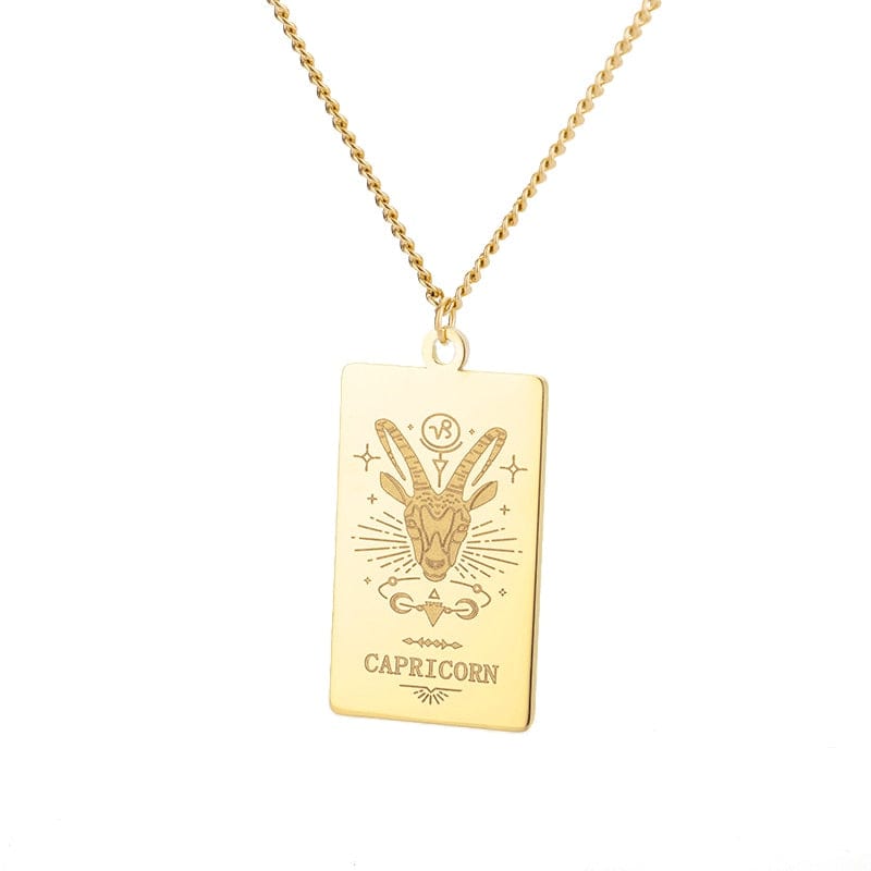 VVS Jewelry hip hop jewelry Capricorn / 18 Inches Zodiac Sign Pendant Chain