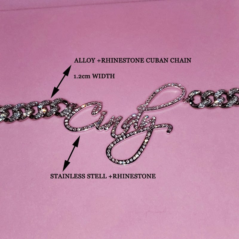 VVS Jewelry hip hop jewelry Cuban Custom Name Cuban Choker Necklace