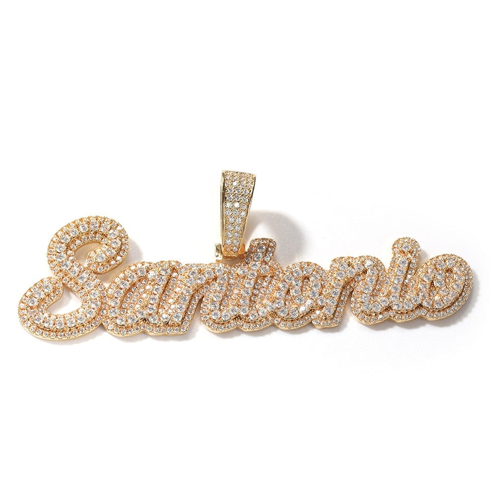 VVS Jewelry hip hop jewelry custom 2 letters / 18inch tennis chain / Gold Bling Custom Name Pendant Necklace