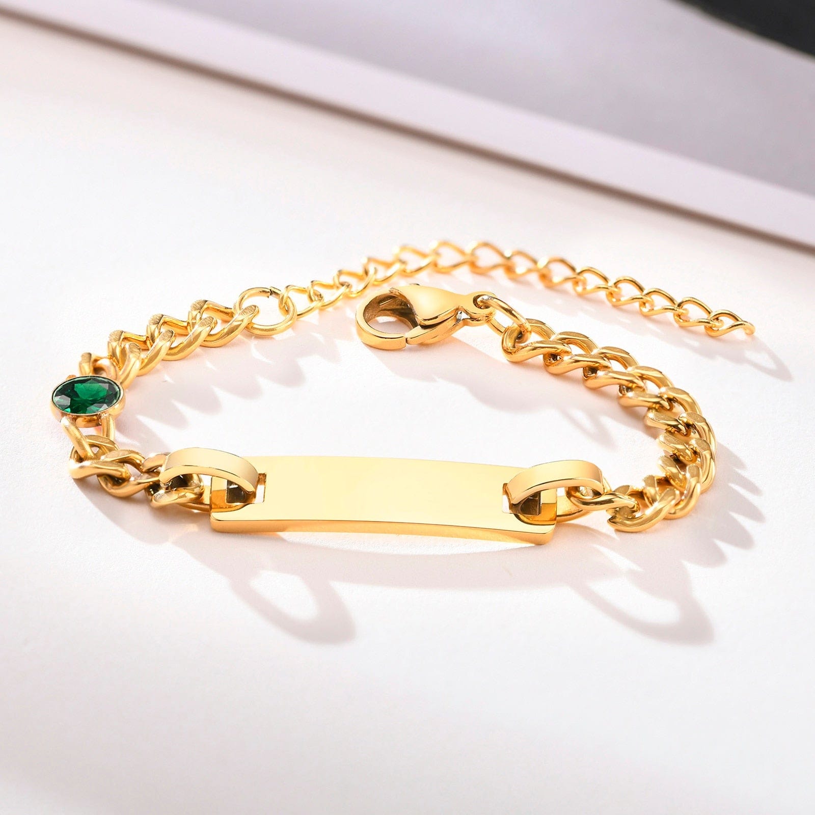 VVS Jewelry hip hop jewelry Custom Baby Engraved Name Bracelet with Birthstone