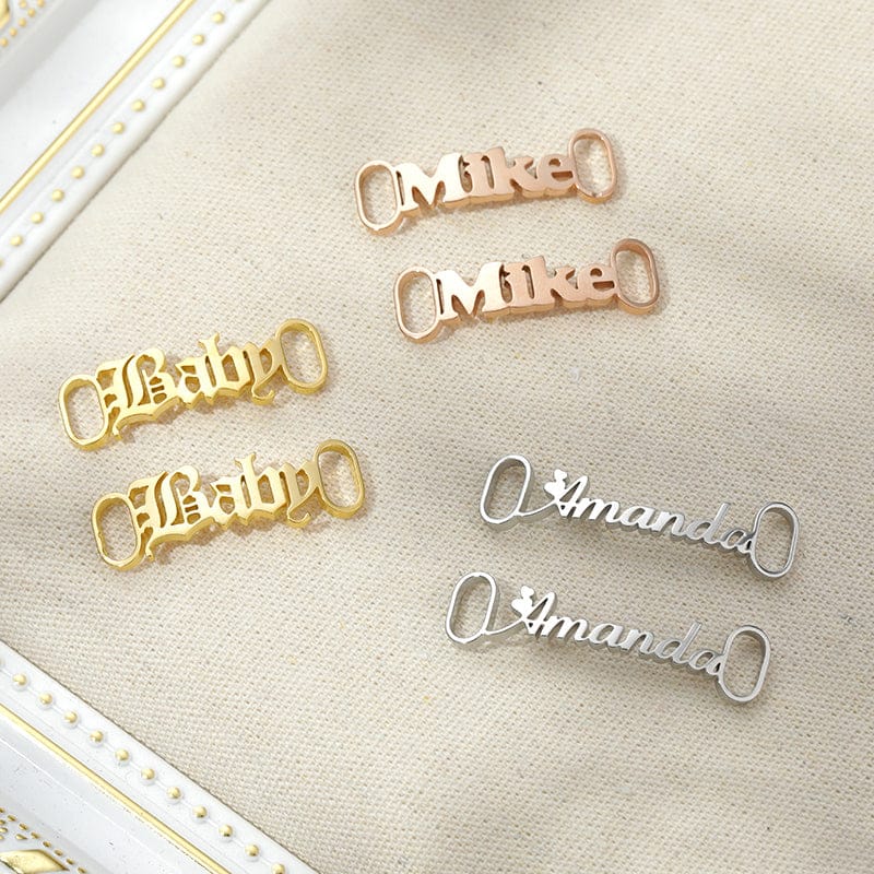 VVS Jewelry hip hop jewelry Custom Name Shoe Buckles Shoelace Decoration Charm (2-pack set)