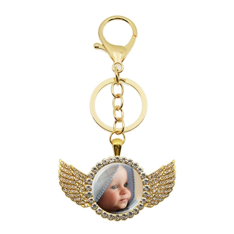 VVS Jewelry hip hop jewelry Custom Photo Baby Keychain with Charms