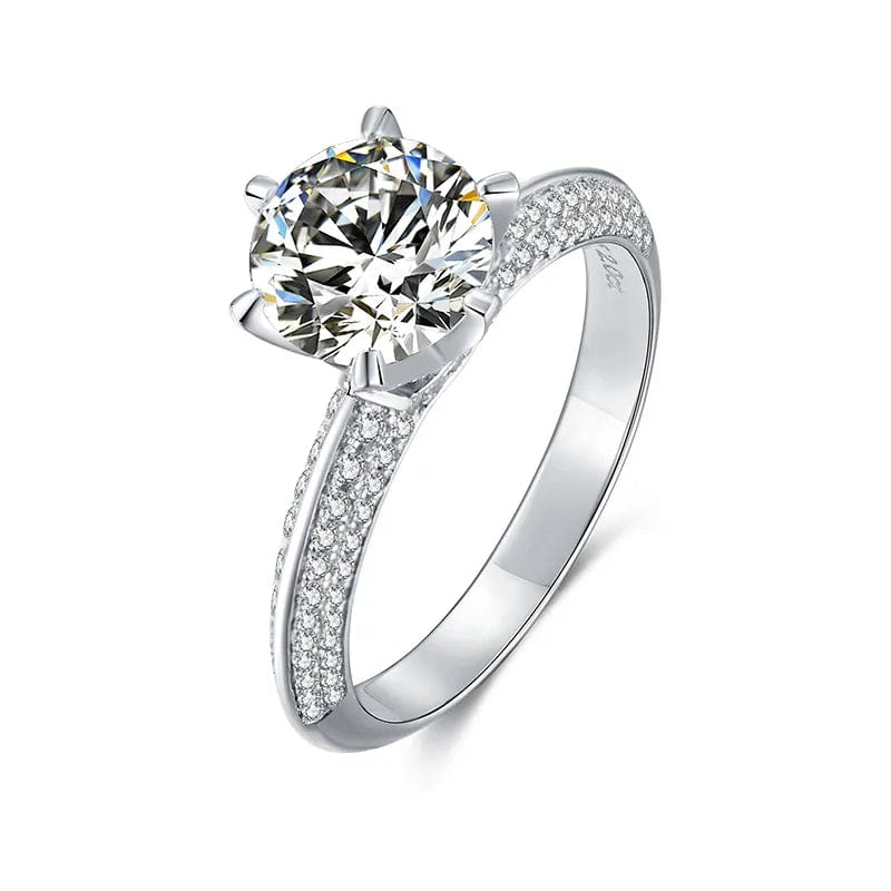 VVS Jewelry hip hop jewelry Elegant Sparkle 2ct Moissanite 925 Sterling Silver Engagement Ring