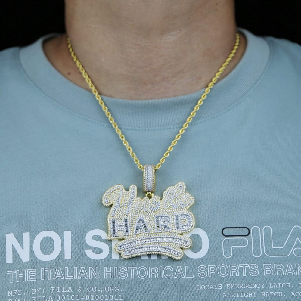 VVS Jewelry hip hop jewelry Fully Iced Da "Hustle Hard" Pendant Chain