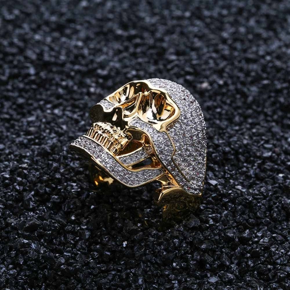 VVS Jewelry hip hop jewelry Fully Iced Skull Ring
