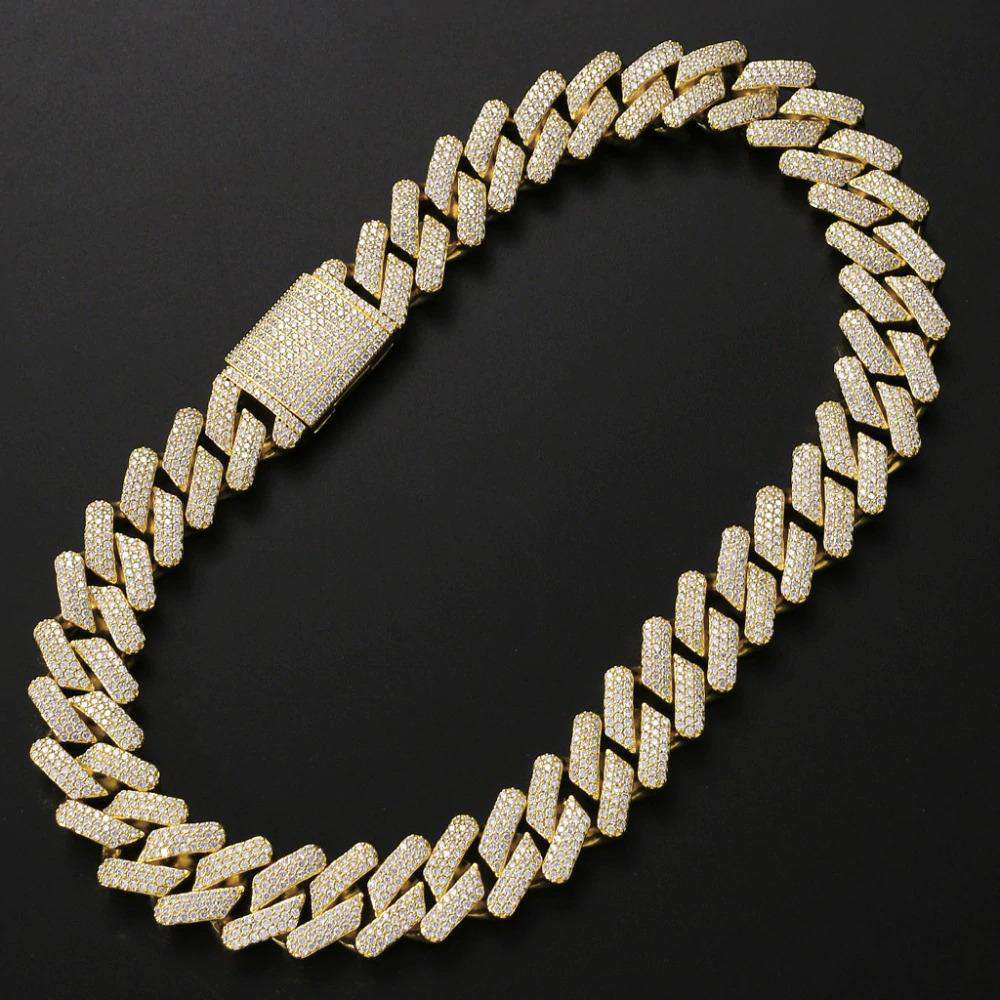VVS Jewelry hip hop jewelry Gold / 16" / 20mm VVS Jewelry Micro Paved Prong Cuban Chain