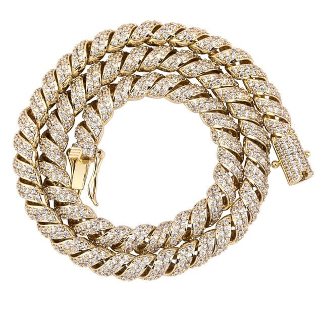 VVS Jewelry hip hop jewelry Gold / 22inch 10mm Cuban Rope Chain